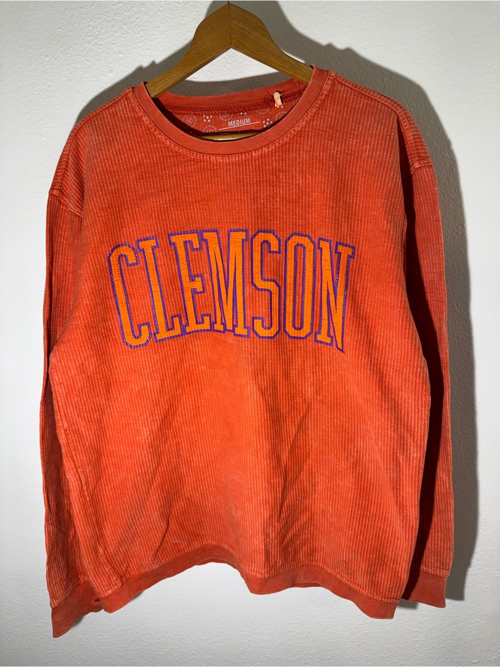 Clemson University Orange Corduroy Sweatshirt - Men’s
